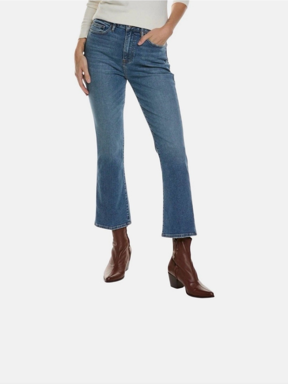FRAME Denim Le Crop Mini Bootcut High Waisted Jeans Stretch